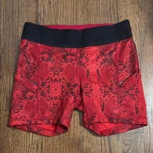 lululemon athletica Red Snake Pattern Athletic Shorts